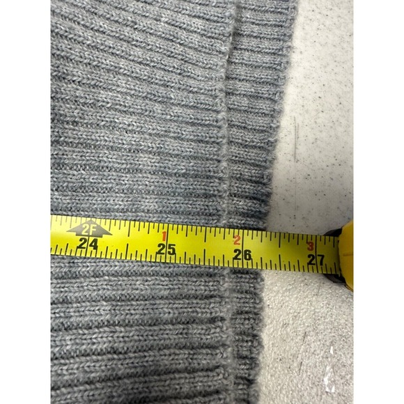 Puritan Sweater women XL v neck pullover lambswool blend USA Made Gray Navy E2 + - Picture 5 of 5